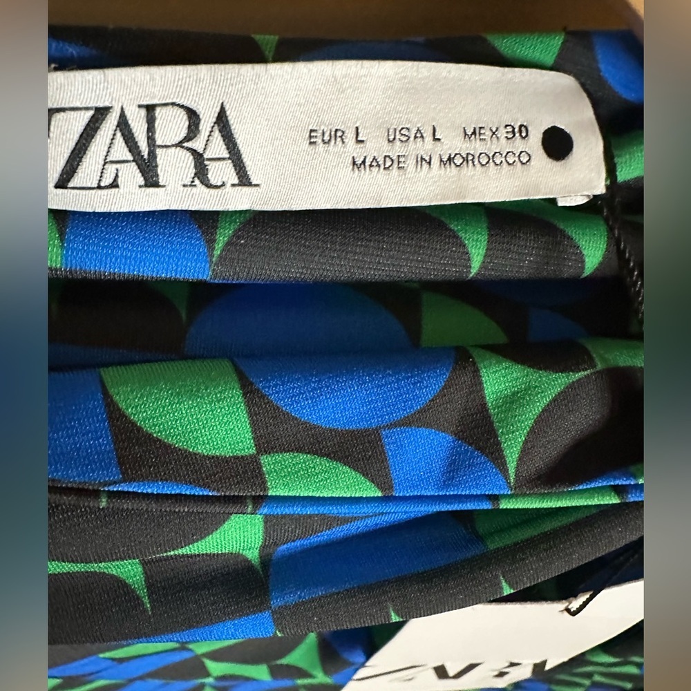 Zara Blue and Green Mini Dress - Picture 5 of 9